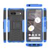 For Google Pixel 7a PC+TPU Kickstand Back Cover Tyre Pattern Shockproof Phone Case