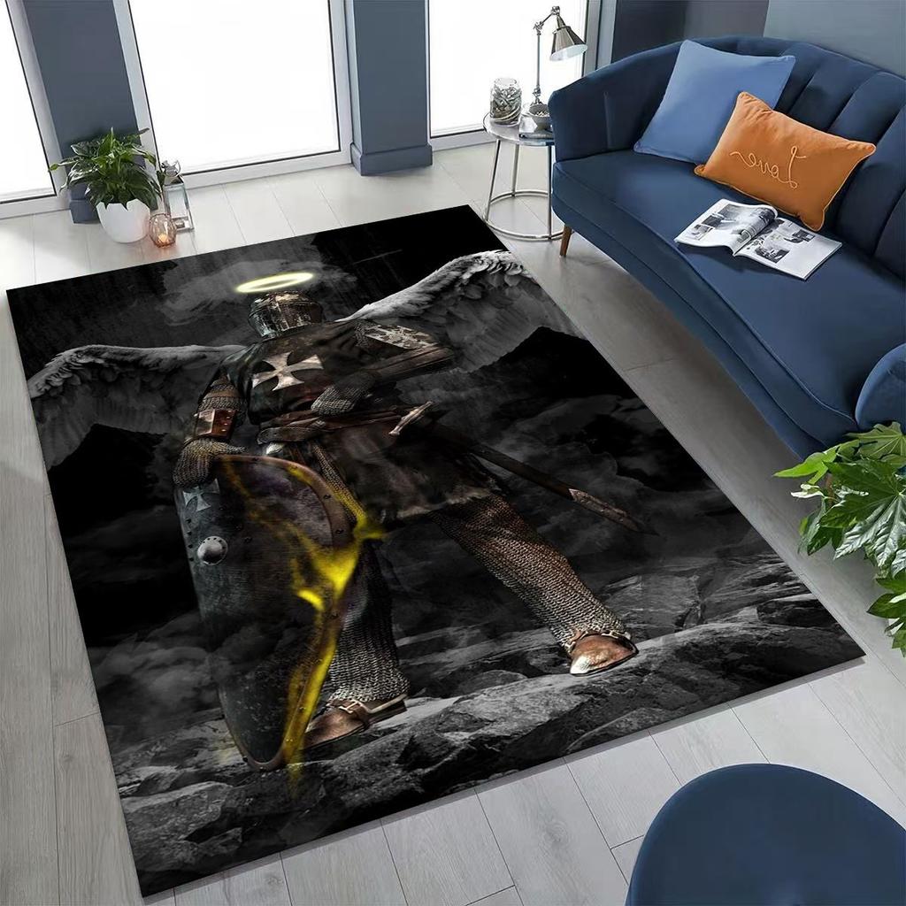 Templar Blood Knight Honor Holy Crusader Cartoon Rug for Bedroom Living Room Sofa Home Doormat Decor,Kid Play Non-slip Floor Mat