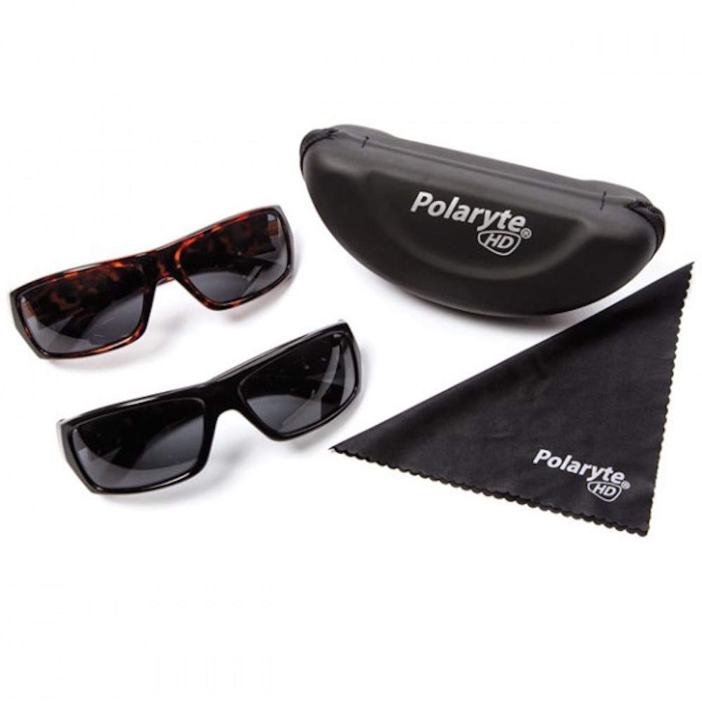 

Polaryte HD Polarized Sunglasses for Men and Black 2 Case and Cleaning Cloth Included Women, & Brown, Pairs,