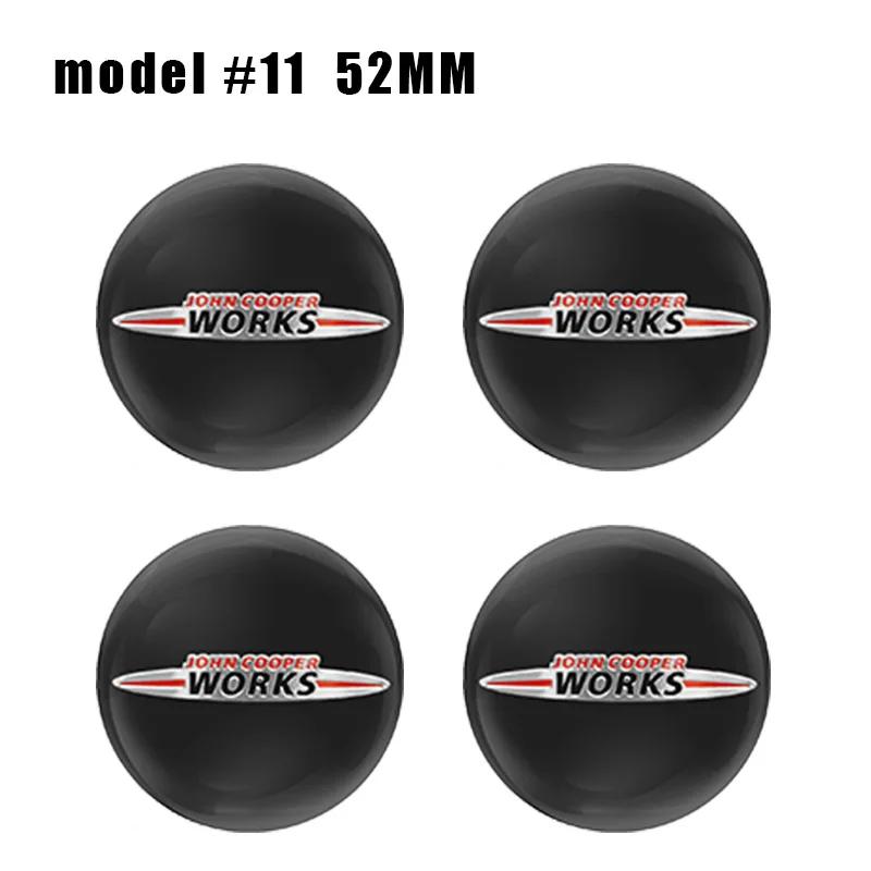 4PC 52mm Epoxy Car Styling Wheel Center Hub Caps Emblem Badge Stickers For MINI COOPER One S JCW R50 R53 F55 F56 R57 R58 R59 R60