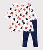 Dress Leggings Set A0CUZ Milky 18 months 81cm [Petit Bateau] + White/Multicolor