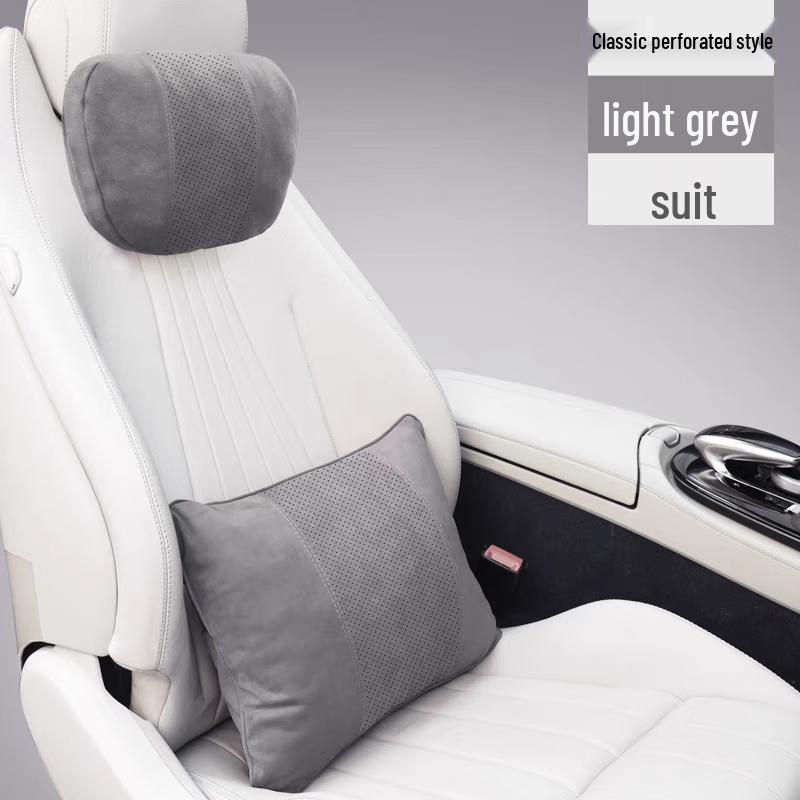 Maybach Classic Perforated Car Neck & Lumbar Pillow Set