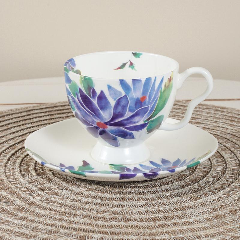 

200 мл чайный сервиз Ldyllic Flowers керамическая кофейная чашка в британском стиле с блюдцем и ложкой 200ml