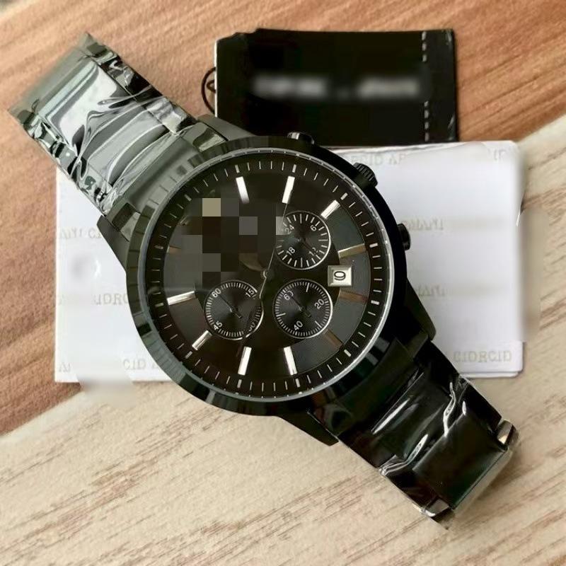Arma pointer three-eye multi-functional business quartz watch fine steel belt quartz watch men