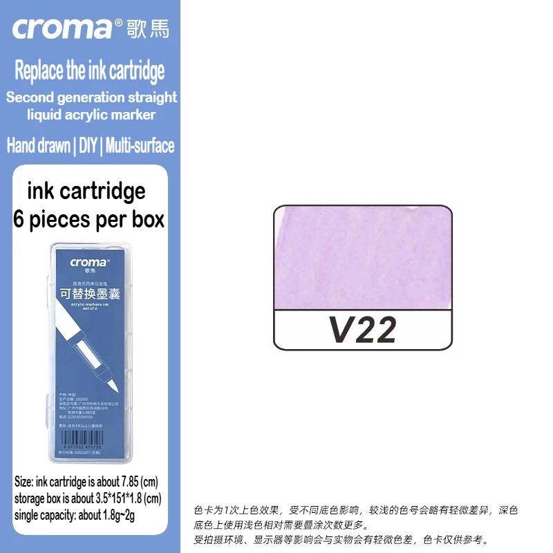 Croma 160/24 Color Replaceable Ink Refill Liquid Soft Tip Acrylic Marker Non Toxic Waterproof School Office Supplies Stationery