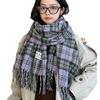 Maillard Plaid Scarf Women'S Season Thickened Warm Shawl Dual-Purpose Solid Color Student Bib Neck Tide