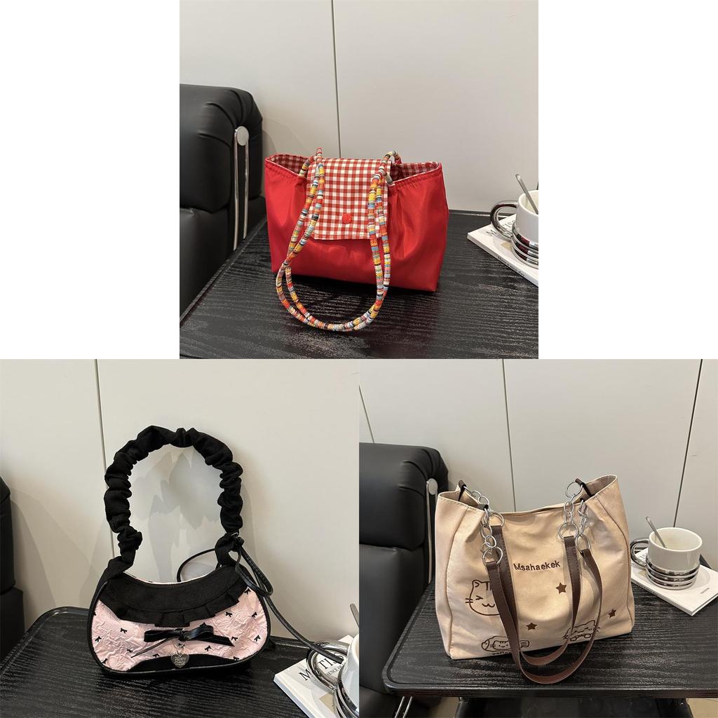 Nylon Tote Bag For Women With Zipper Closure And Cell Phone Pocket For Daily Casual Use