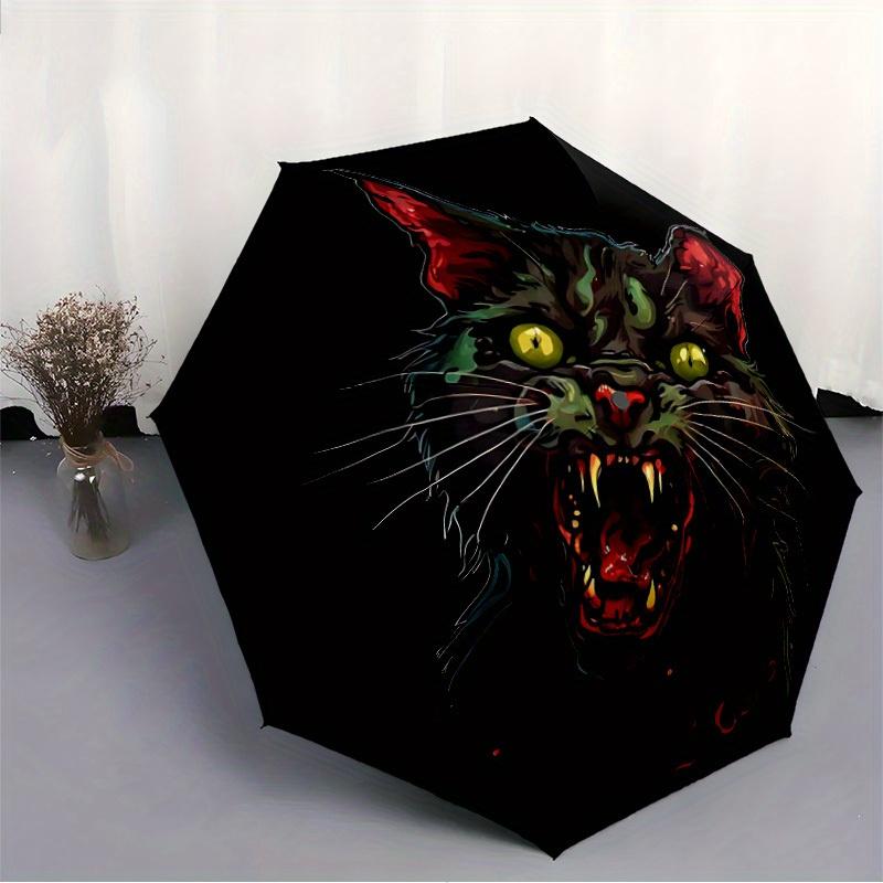 1pc Zombie Cat Automatic Umbrella High Quality Canopy, Portable Folding Umbrella with, Ideal Gift for - Travel, Everyday, Formal Events, Stylish Acces