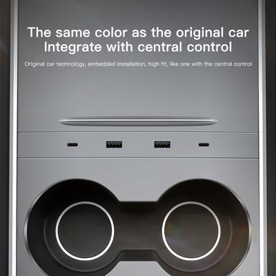 Pro Tesla Model 3 Model Y 2022 2023 27W Rychlonabíječka USB HUB Inteligentní dokovací stanice Napájený rozbočovač