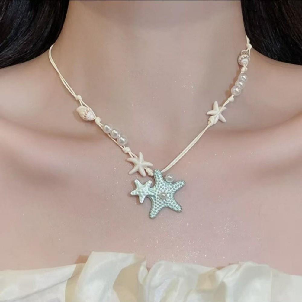 Bohemian Starfish Necklace Beach Surfer Trendy Beach Necklace  Photography Props