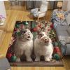 Weihnachtstiere Heim-Sofa-Dekoration für Wohnzimmer & Schlafzimmer, Rutschfeste Spiel-Flanell-Fußmatte für Spielzimmer