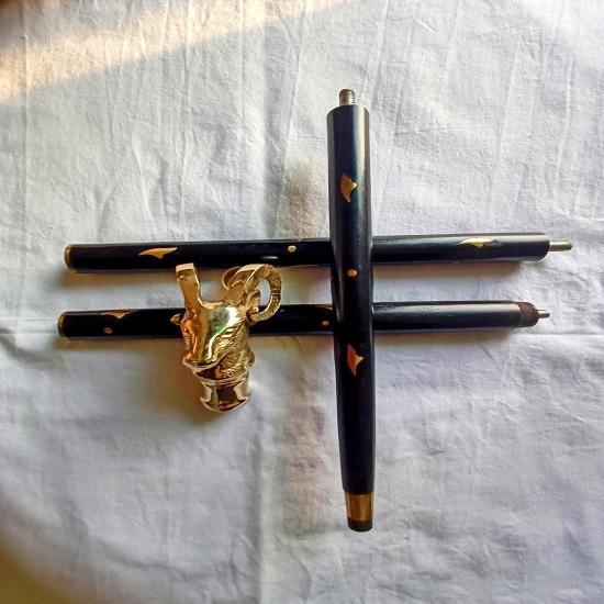 Brass Ram Head Walking Cane Wooden Stick with Brass Handle  Collectible  Gift for Gentlemen