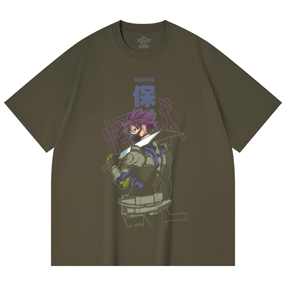 230 Gsm 100% Cotton Kaiju No 8 V12 Soshiro Print Unisex Heavy Cotton T Shirt