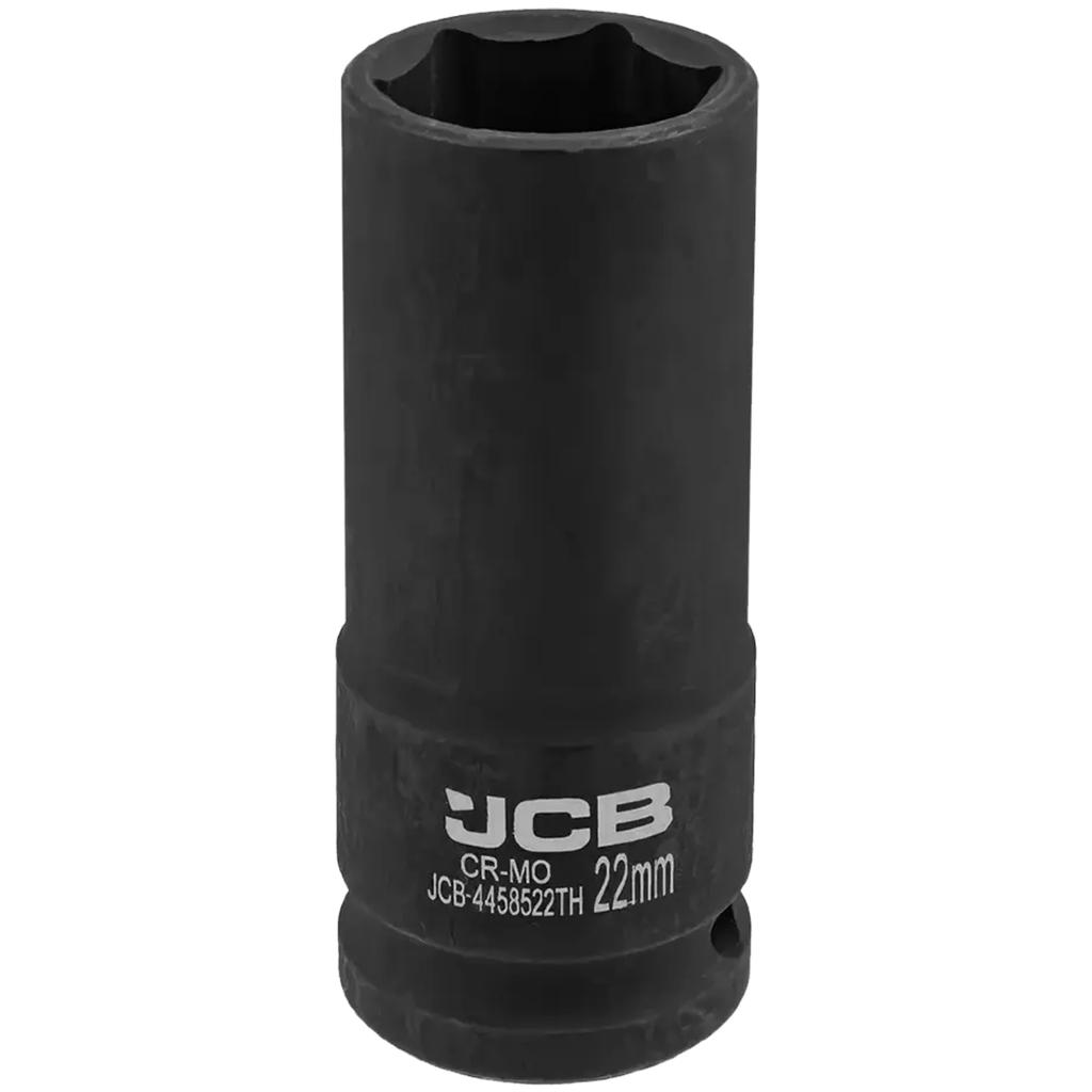 JCB 1/2" Cr-Mo 6-point Deep Impact Socket, Thin-walled, 22mm