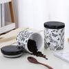 Flower and Bird Patterned Ceramic Storage Jar, Candy Jar, Coffee Bean Sealed Jar, Food Storage Container, Kitchen Storage Box