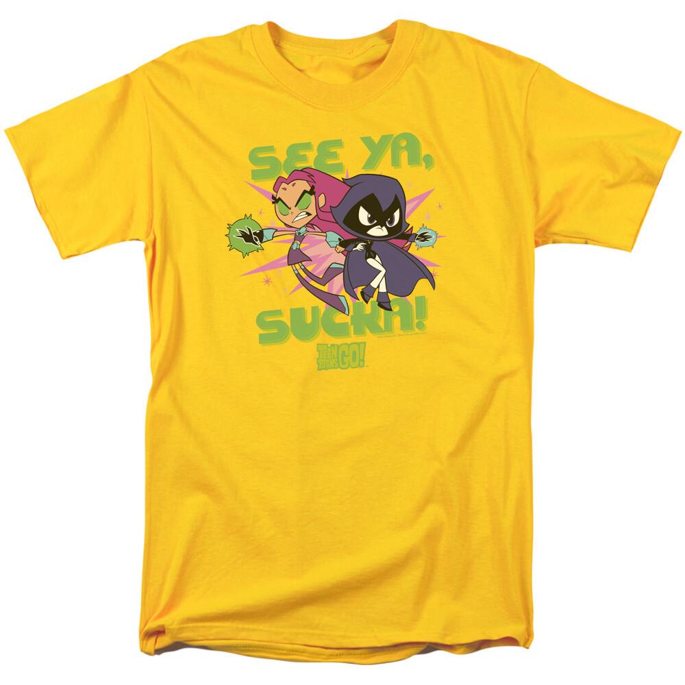 26 Teen Titans Go! See Ya T Shirt Mens Licensed Cartoon Merch Raven Starfire Yellow Unisex T-Shirt XXXXL