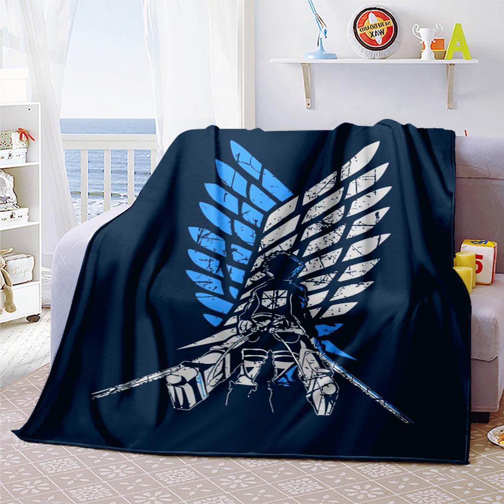 Ataque a los Titanes Manta Suave Cómoda Todas las Estaciones Sofá Oficina Siestas Manta para Viajes al Aire Libre Manta Perfecta