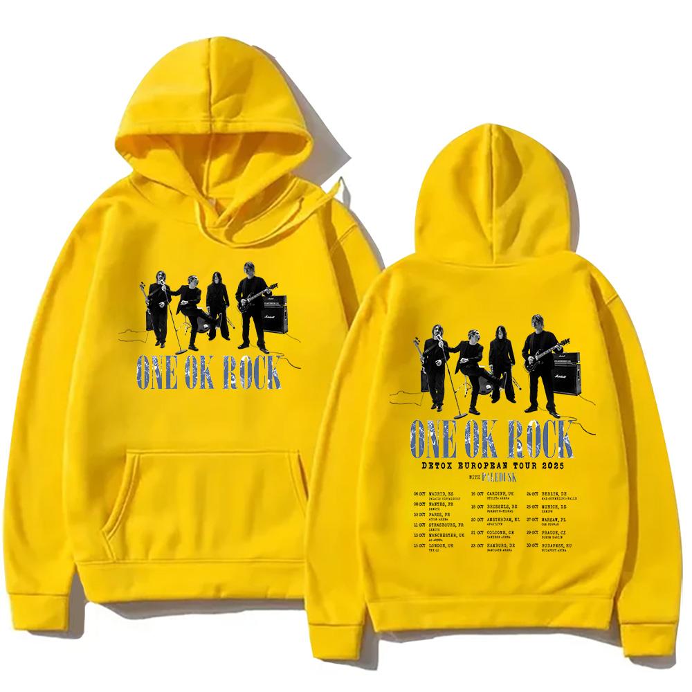 One Ok Rock Band Hip Hop Band Hoodies ONE OK ROCK Detox Europban Tour Sweatshirts Fall Men Women Two Sides Funko Pop Streetwear