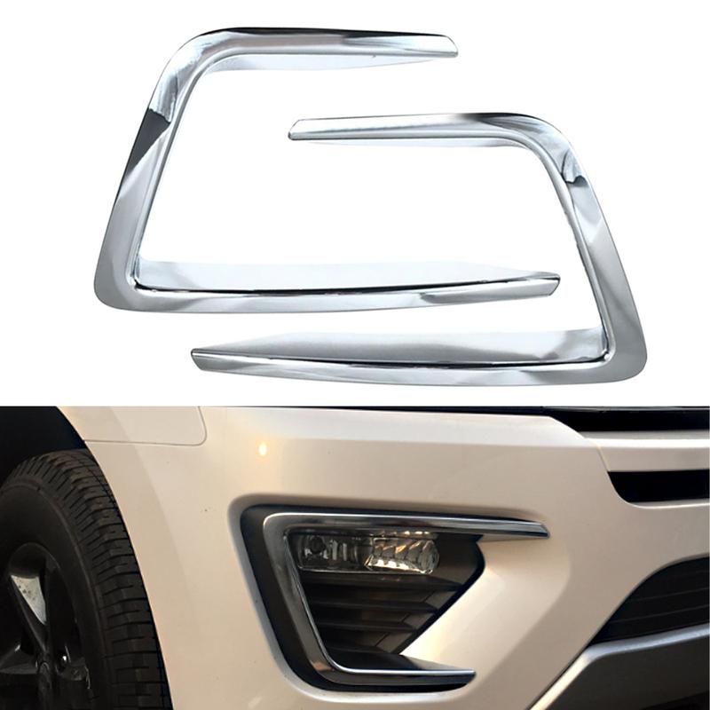 Chrome Front Fog Light Lamp Cover Decoration Sticker Trim For Ford Expedition 2018 Car Accessories