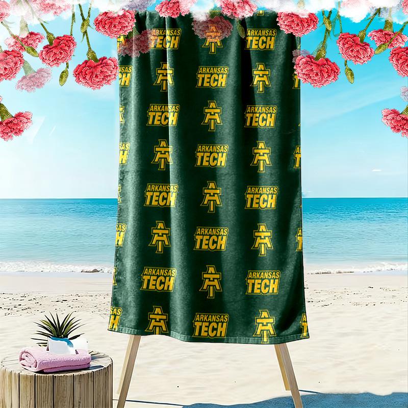 Arkansas Tech Print Beach Towel, Large Soft Quick Dry Towel for Beach Camping Swimming