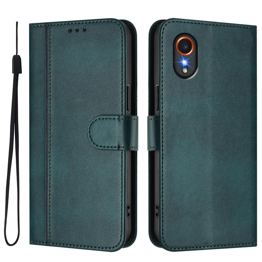 For Samsung Galaxy Xcover7 Cases Wallet Stand Retro Texture Leather Phone Cover with Lanyard