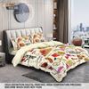 3pcs French Fries Fried Chicken Pizza Print Coreless Duvet Cover Set Comfortable Bedroom Bedding Decoration Machine Washable