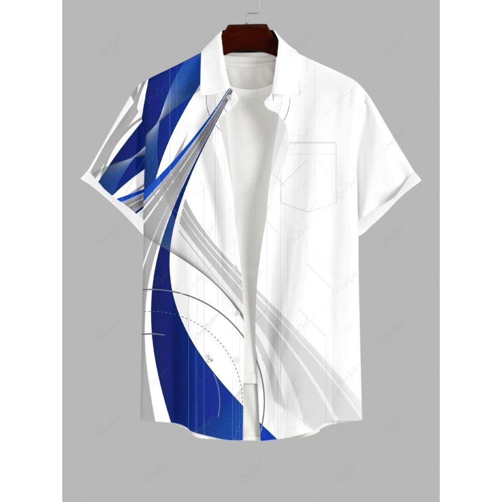 Men's Plus Size Summer Casual Shirt 3D Printed Hawaiian Shirt Beach Vacation Button Short Sleeved Shirt Men's Casual