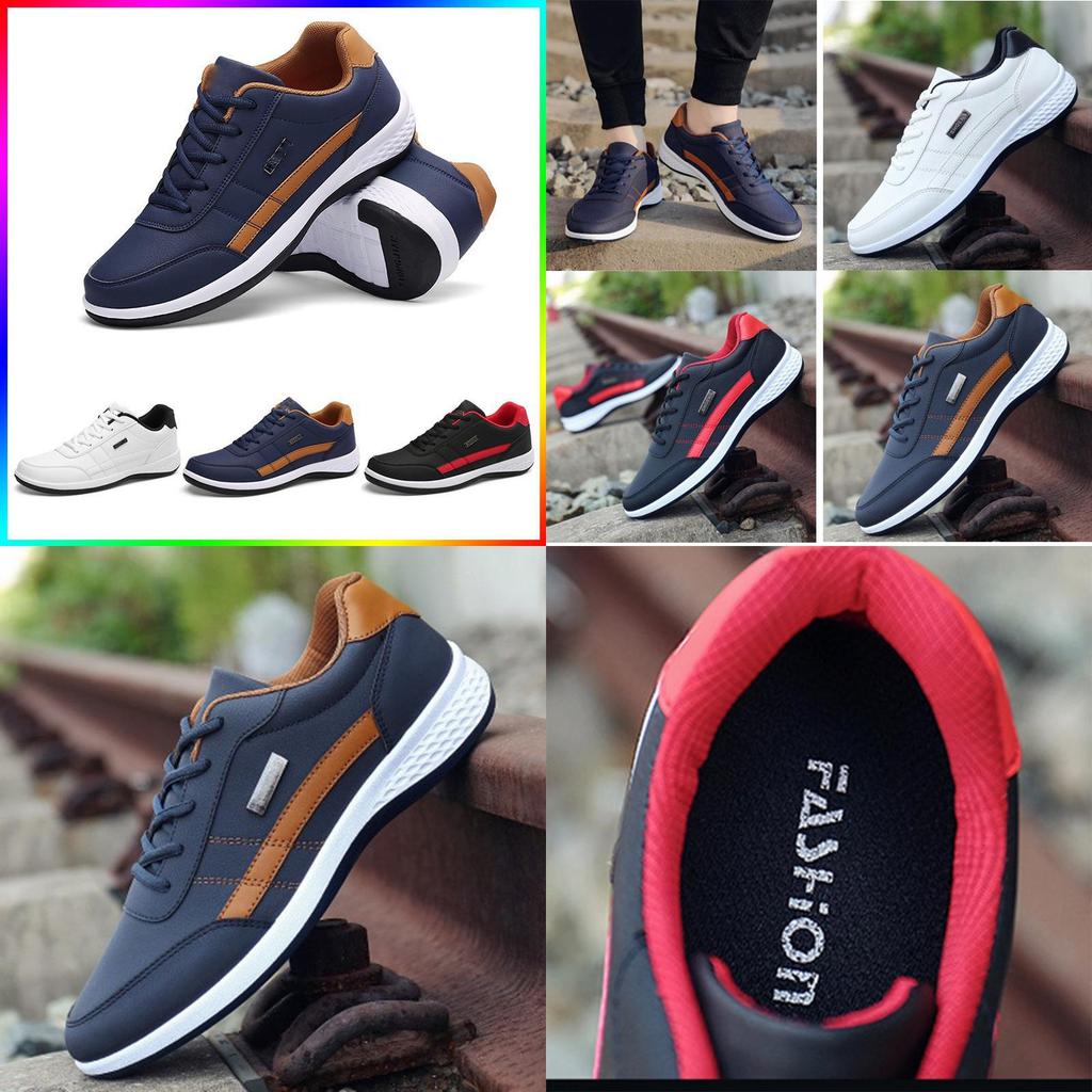 Elegant And Comfortable Men's Shoes Artificial Leather Casual Sneakers Trainers For Active Lifestyles