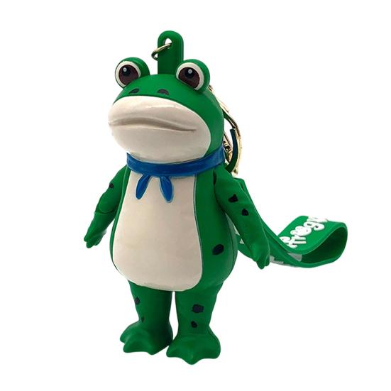 Frog Keychain Saluting Button Link Hands Realistic Texture Blue Scarf Frog Key Chain Mini Portable Lobster Clasp Backpack Pendant
