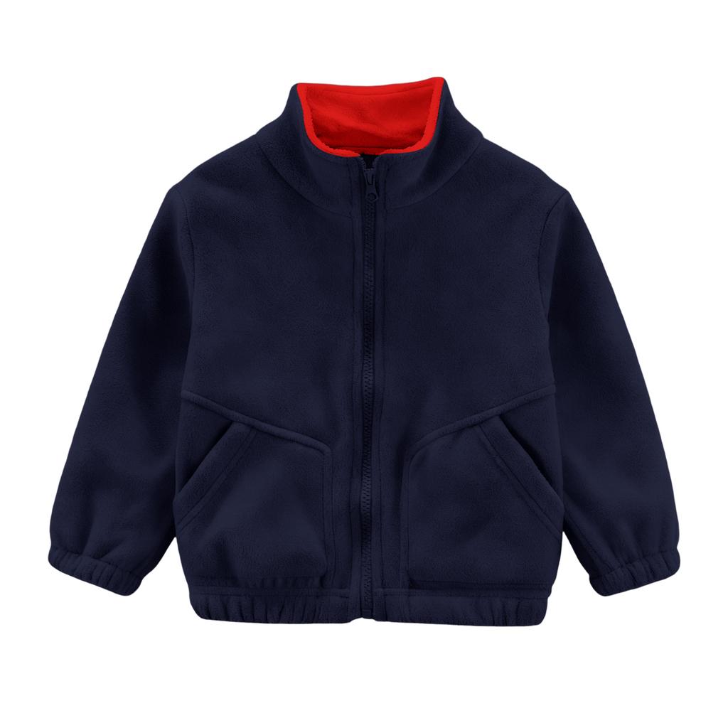 Children's Fashionable Casual High-neck Fleece Thick Long-sleeved Top Jacket