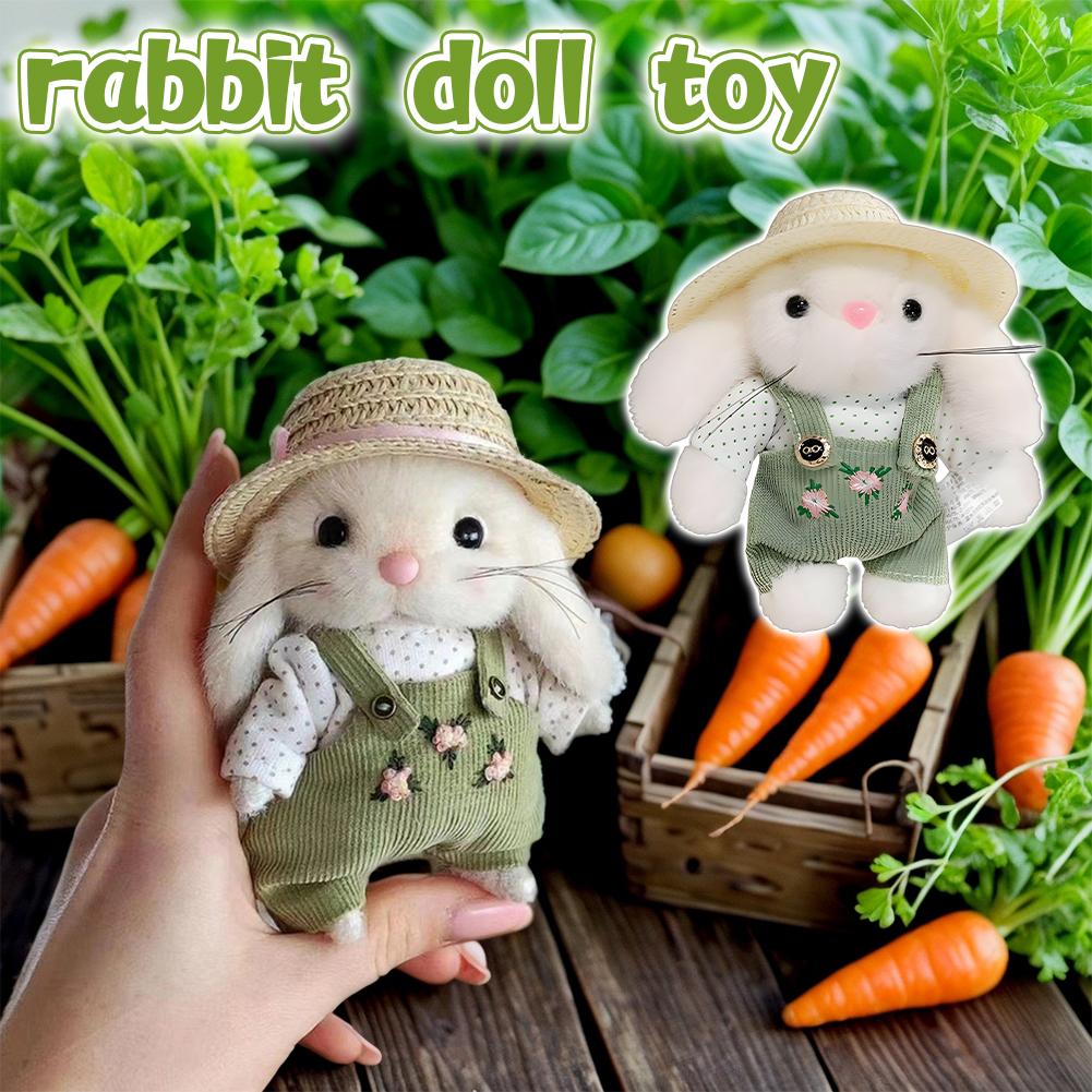 14CM Hot Teddy Gardener Cute Bunny Doll Plush Stuffed Toy Cloth Doll Pendant Girlfriend Birthday Gift Kawaii Dress Up Doll
