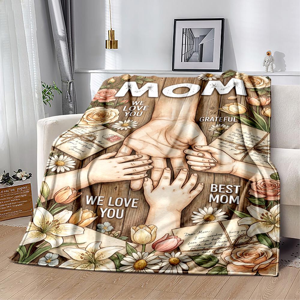 Mom's Gratitude And Love Blanket Suitable for Sofas,travel, Living Rooms Also a Good Gift for Friends and Family Suitable for All Seasons.