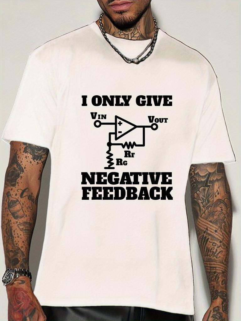 Unisex Short Sleeve Crew Neck T Shirt Op Amp Negative Feedback Circuit Graphic Electronics Hobby Casual Cotton Streetwear Tee