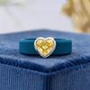 14K Golden Plated Blue Silicone Ring with Heart-cut Yellow CZ ,Hypoallergenic Comfort Band, Ideal Wedding & Valentine's Gift