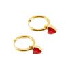 18k Gold-Plated Heart Pendant Earrings with Zircon