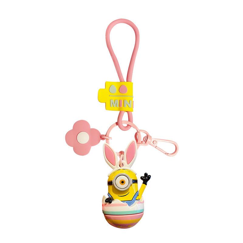 Porte-clés Adorable Dessin Animé Minion Anneau de Clé en Silicone Mignon Cadeau Pour Femmes Et Enfants