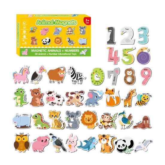Kids Educational Refrigerator Magnet Alphabet Number Fruit Animal Preschool Learning Home Kitchen Whiteboard Locker Fridge Magnetic Decoration