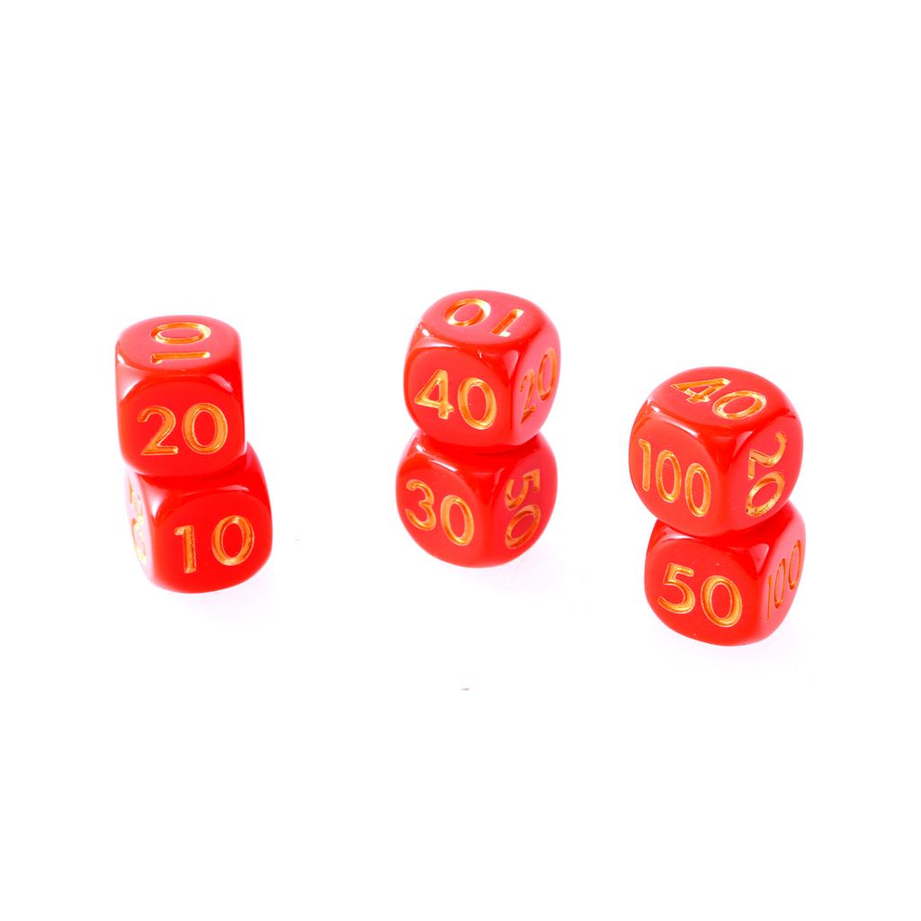 50Pcs Damage Indicator Dices Acrylic Six Sides Game Dices Animation Character Damage Counter Dices Easy to Read Number