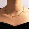 Boho Star Moon Heart Snake Sequin Pendant Necklace Ladies Multilayer Gold Metal Clavicle Necklaces Girls Jewelry