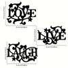 1pc Metal Ornate Metal Wall Decor. Our 3-piece LOVE LIVE LAUGH Set In Elegant Gothic Font Elevates Any Space. Bedroom, Kitchen