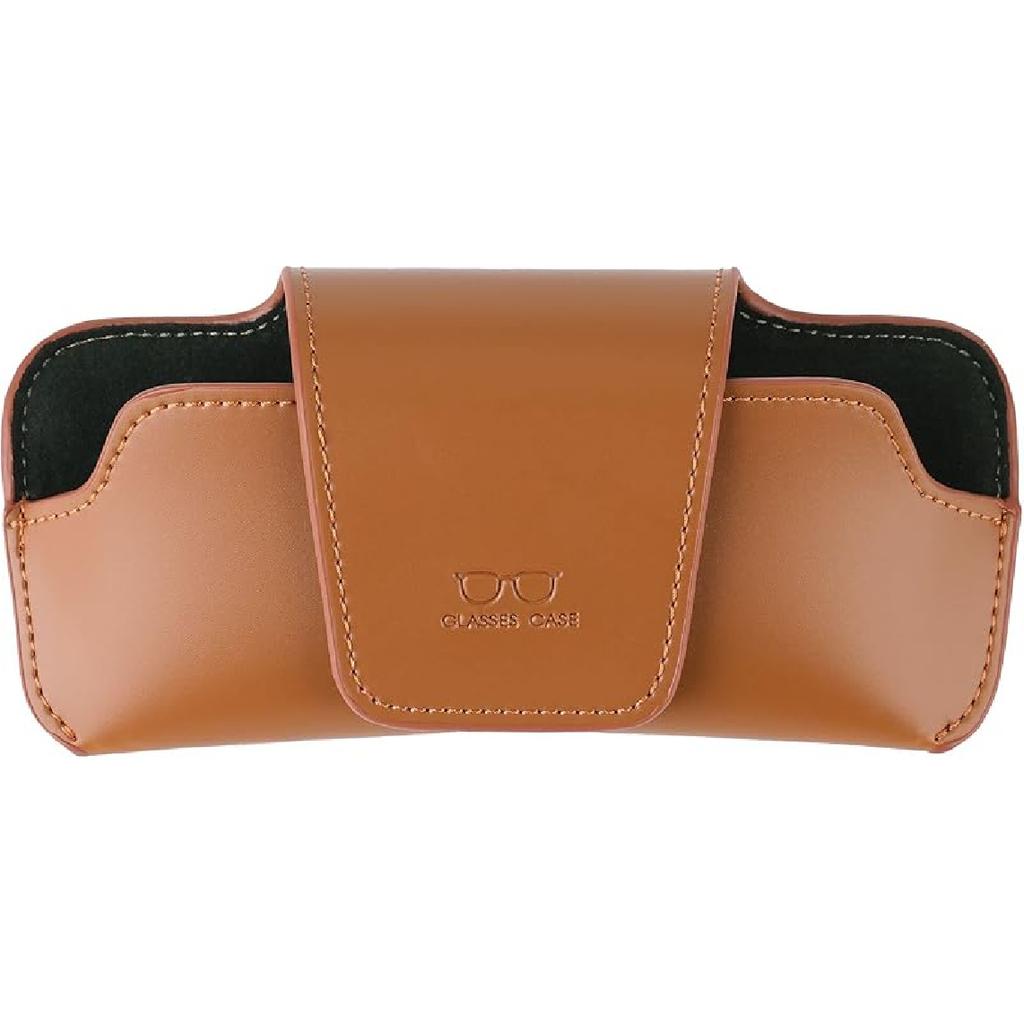 Sunglasses Holder For Car Visor Vegan Leather Glasses Case With Clip Automotive Interior Visor Accessories