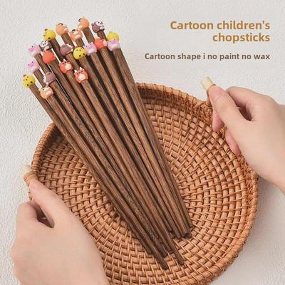 Hashis de Madeira de 21cm com Asa de Frango de Desenho Animado para Alunos do Ensino Fundamental - Atóxicos, Sem Tinta e Cera, Perfeitos para Aprendizagem.