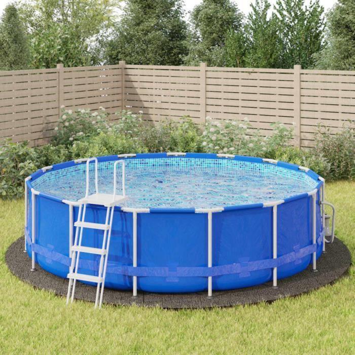 VidaXL Bâche de piscine gris clair Ø550 cm géotextile polyester 94222