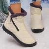 Casual Side Zip Furry Snow Boots Women 2025 Winter Comfort Round Toe Medium Heel Booties Warm Short Plush Waterproof Ankle Boots
