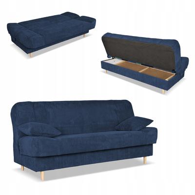 Sofa Couch Belito Fold-out Container for Sleeping BONELL Navy Blue Corduroy