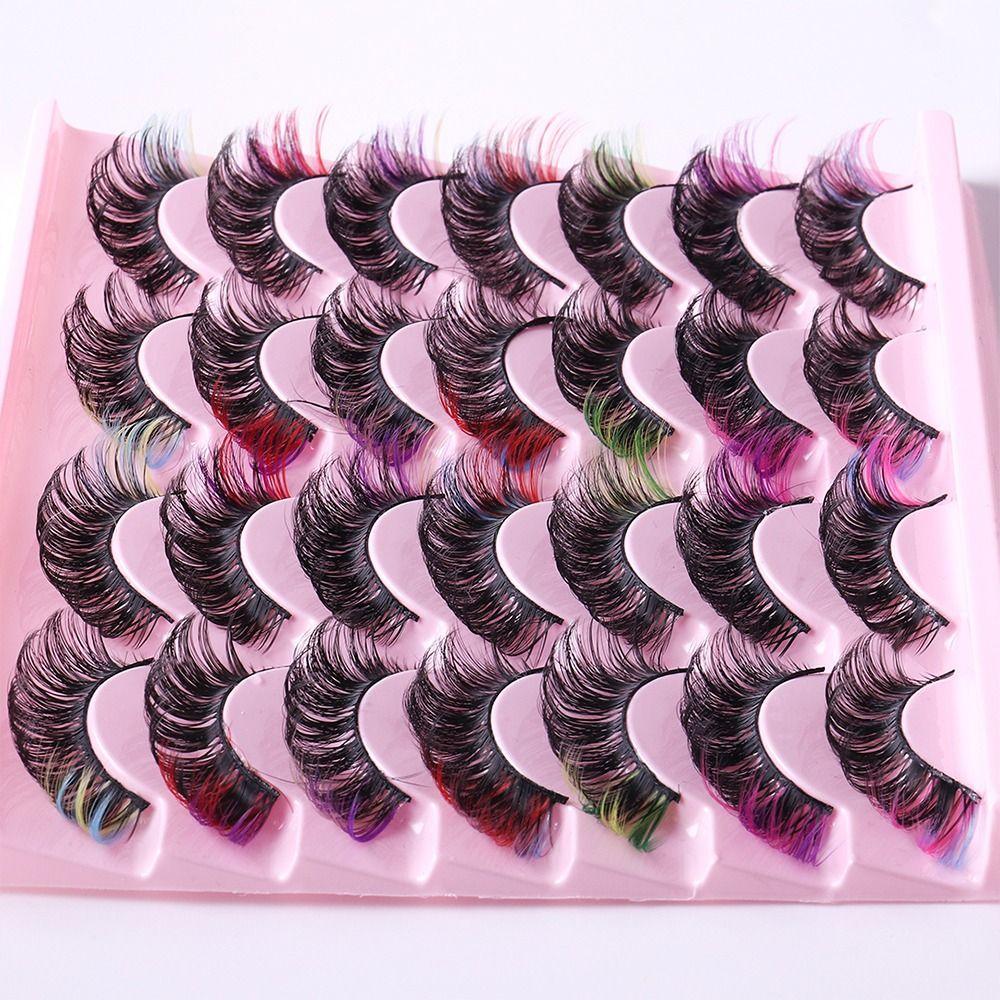 

Russian Strip Eye Lashes D Curl Colored Lashes Mink Lashes Color Eyelashes Natural False Eyelashes