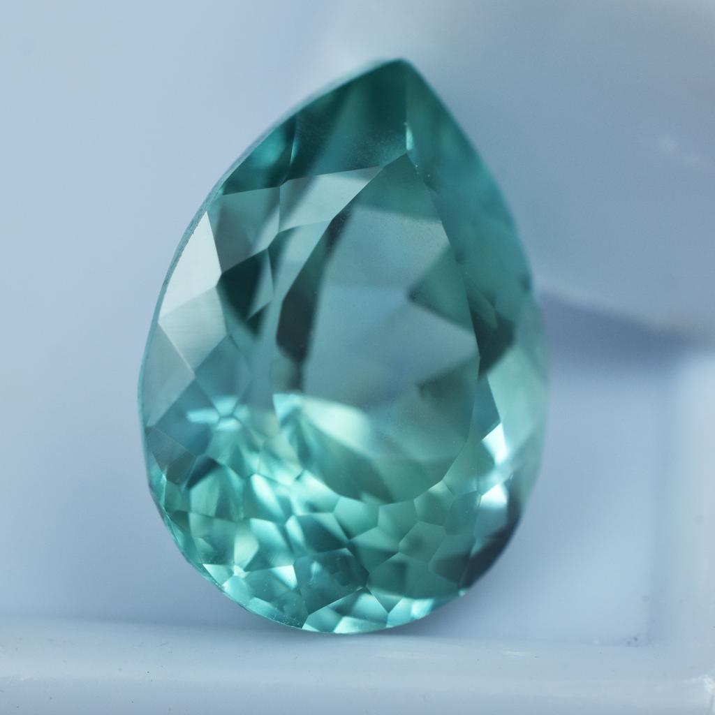 Natural Bluish Green Sapphire Pear Cut 8.40 Ct Loose Gemstone CERTIFIED