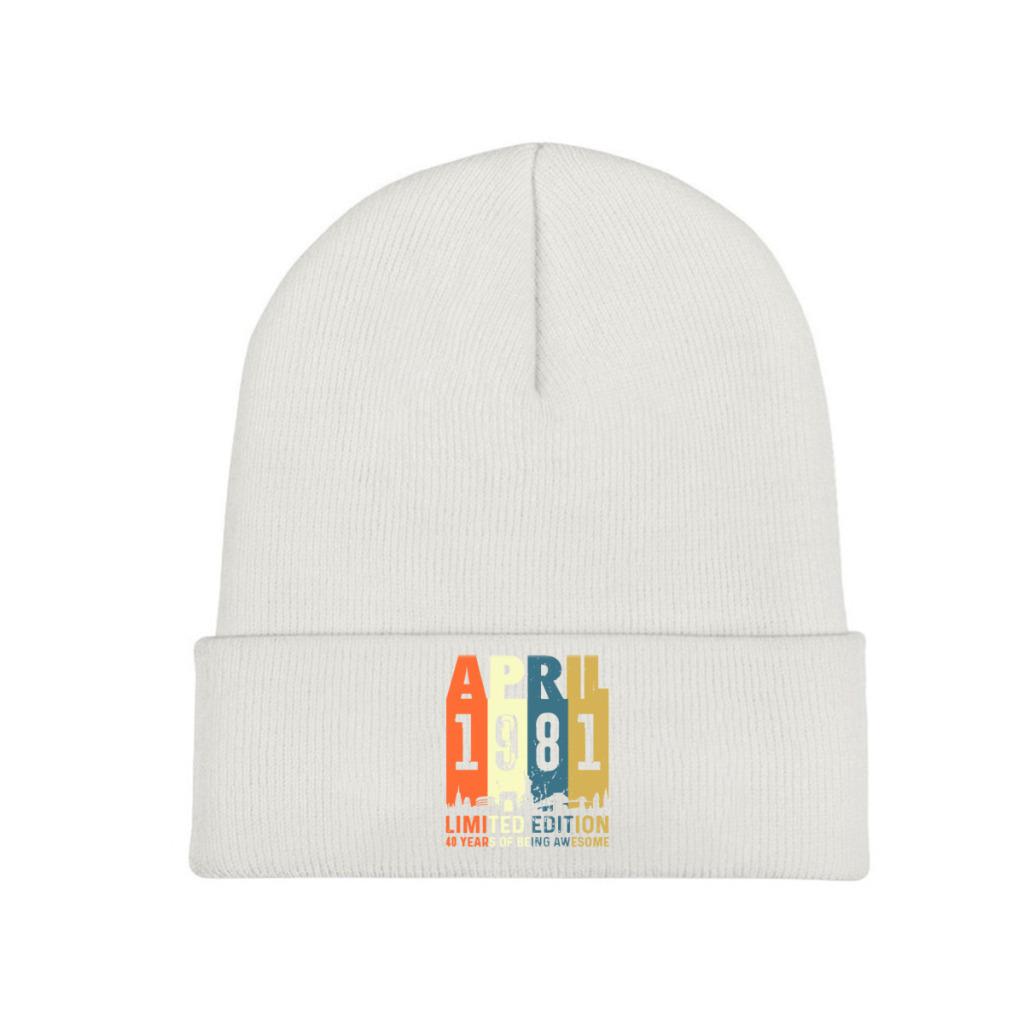 Vintage 1981 40. rocznica czapki z dzianiny dla kobiet czapki unisex jesienno-zimowa czapka Casual czapka melonowa