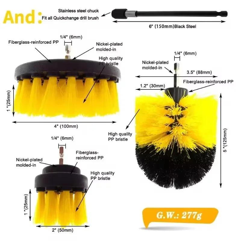 Electric Cleaning Brush Drill Brush Head Set Floor Cleaning Brush Disc Brush Dust Removal Polishing Multifunctional Cleaning Set