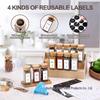 Set of 24 Glass Spice Jars with Bamboo Lids, 4oz Square Bottles